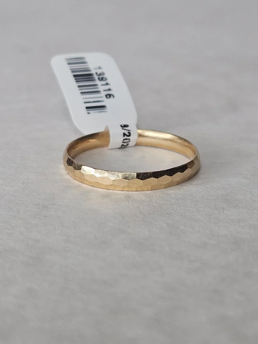 14K Yellow Gold Hexagonal Art Deco Style Men's Wedding Band Ring Size 10.25